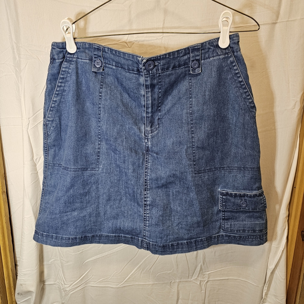 Stretch Denim Skort With Cargo Pocket - White Stag 12